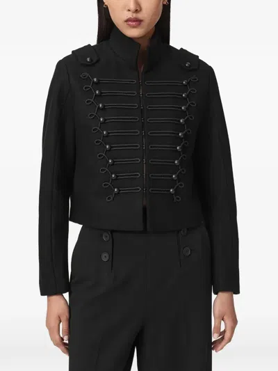 Allsaints Rummy Long-sleeves Cropped Jacket In Pink