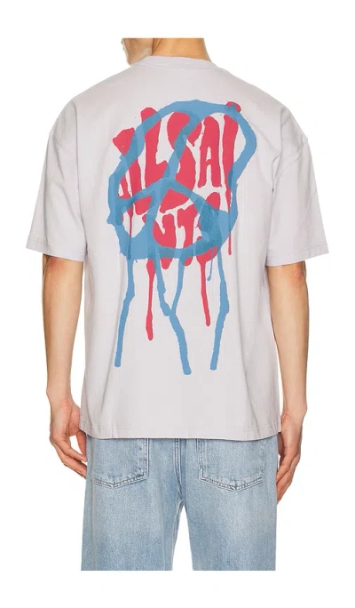 Allsaints Runner Peace Graphic T-shirt In Purple