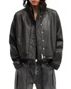 Allsaints Ryder Funnel Neck Leather Jacket In Black