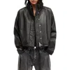 Allsaints Ryder Funnel Neck Leather Jacket In Black