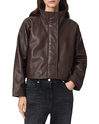 Allsaints Ryder Leather Jacket In Burgundy