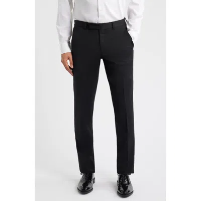 Allsaints Ryder Slim Fit Black Stretch Wool Tuxedo Pants
