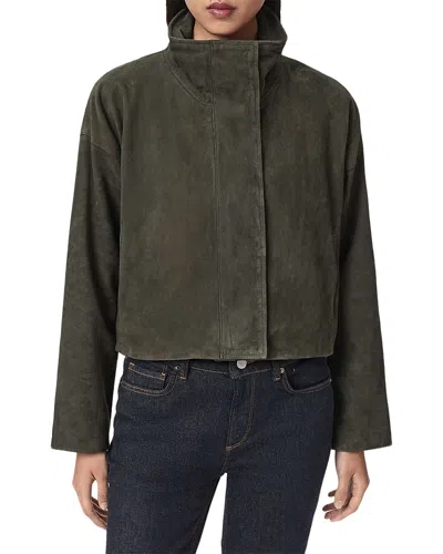 Allsaints Ryder Suede Jacket In Green