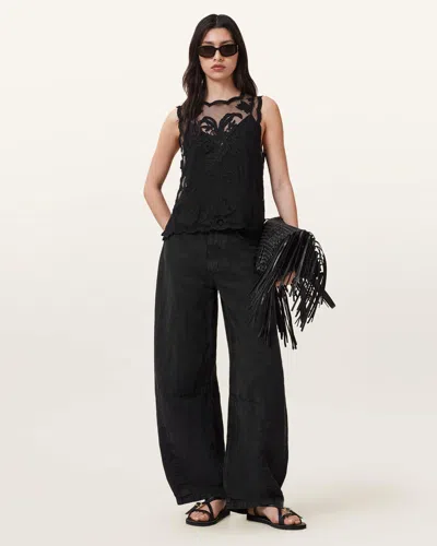 Allsaints Rye Embroidered Sleeveless Top