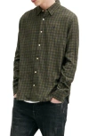 Allsaints Ryker Check Flannel Button-up Shirt In Bancha Green