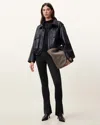 Allsaints Ryla Flared Hem Slim Fit Trousers In Black