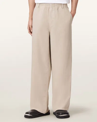 Allsaints Sabbath Wide Leg Canvas Pants In Brown