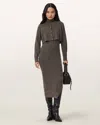 Allsaints Sabine 2-in-1 Maxi Dress In Gray