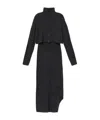 Allsaints Womens Charcoal Grey Sabine High-neck Stretch-knit Midi Dress In Black