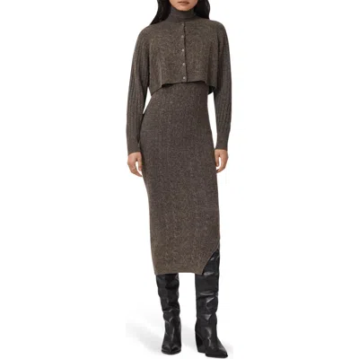 Allsaints Sabine Cardigan & Dress In Brown
