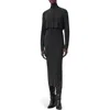 Allsaints Womens Charcoal Grey Sabine High-neck Stretch-knit Midi Dress In Multi
