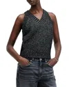 Allsaints Sabrina Metallic Relaxed Fit Tank Top In Black