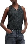 Allsaints Sabrina Metallic Relaxed Fit Tank Top In Black