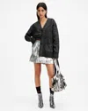 Allsaints Sabrina Metallic Relaxed Fit Cardigan In Black