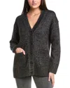 Allsaints Sabrina Metallic Relaxed Fit Cardigan In Black