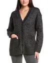 Allsaints Sabrina Metallic Relaxed Fit Cardigan In Gray