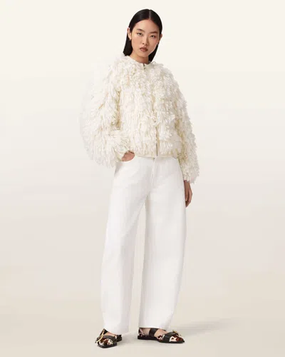 Allsaints Sadie Barrel Leg Denim Jeans In White