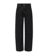 Allsaints Womens Washed Black Sadie Barrel-leg Mid-rise Stretch-denim Jeans