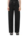 Allsaints Sadie High Rise Ankle Barrel Jeans In Washed Black In Black