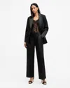 Allsaints Sae Wide Leg Relaxed Fit Trousers In Black