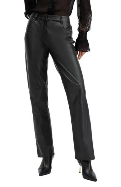 Allsaints Saige Leather Pants In Black