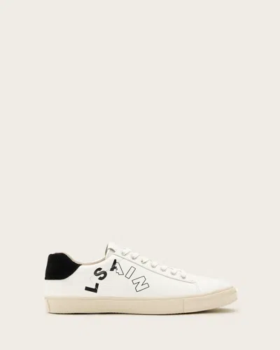 Allsaints Saint Leather Low Top Sneakers In White/black