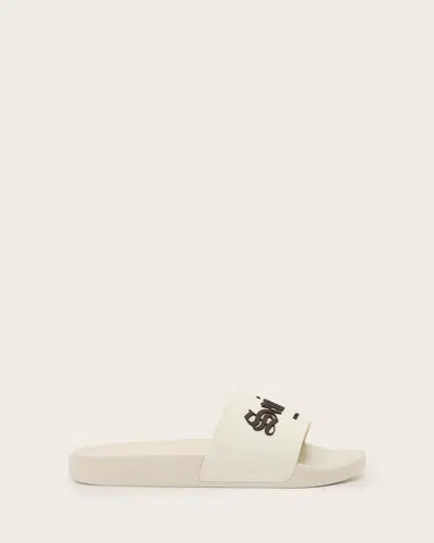 Allsaints Saint Moulded Branded Slider In White