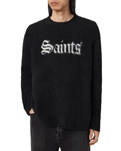 Allsaints Saints Crew Sweater In Black