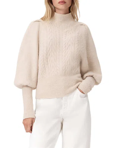 Allsaints Sajel Funnel Neck Sweater In White