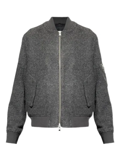Allsaints Saku Zip-fastening Bomber Jacket In Gray