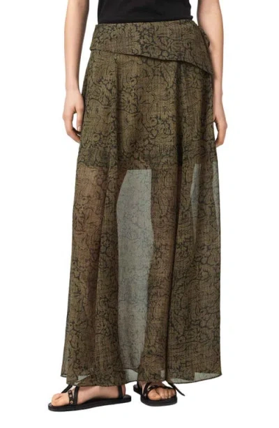 Allsaints Sali Sheer Maxi Skirt In Multi