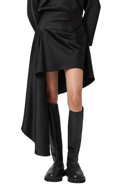 ALLSAINTS ALLSAINTS SAMI PLEATED DRAPED ASYMMETRIC SKIRT