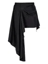 Allsaints Sami Pleated Draped Asymmetric Skirt In Black