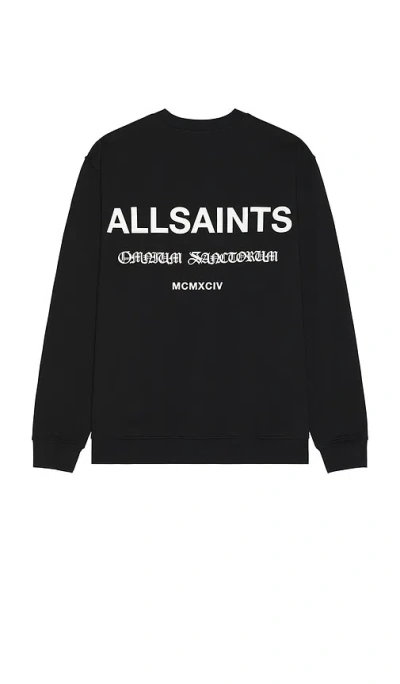 Allsaints Sanctum Crewneck Sweatshirt In Jet Black