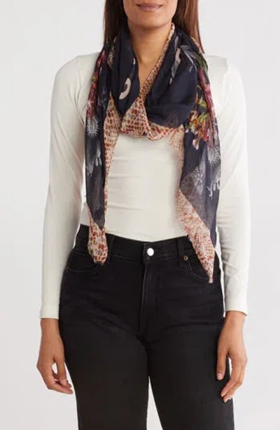 Allsaints Sanibel Waimea Oblong Scarf In Black