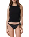 Allsaints Saph Underground Bikini Bottoms In Slate Black