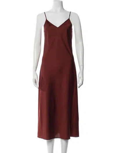 Pre-owned Allsaints Satin Long Dress In Neutral