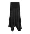 Allsaints Satin Pia Midi Skirt In Black