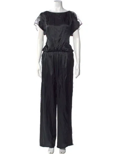 Pre-owned Allsaints Scoop Neck Jumpsuit In Black