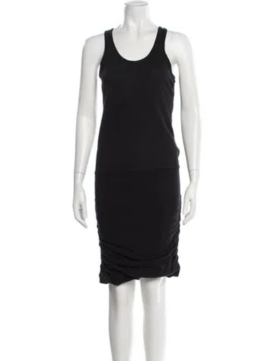 Pre-owned Allsaints Scoop Neck Knee-length Dress In Black