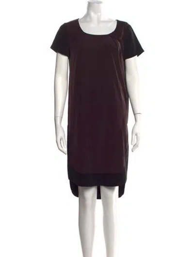 Pre-owned Allsaints Scoop Neck Knee-length Dress In Brown