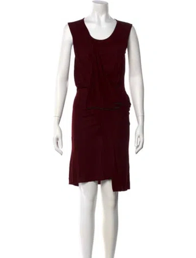 Pre-owned Allsaints Scoop Neck Knee-length Dress In Burgundy
