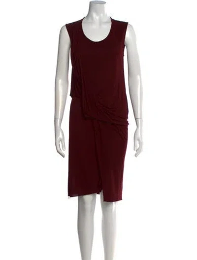 Pre-owned Allsaints Scoop Neck Knee-length Dress In Burgundy
