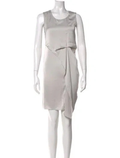 Pre-owned Allsaints Scoop Neck Knee-length Dress In Gray