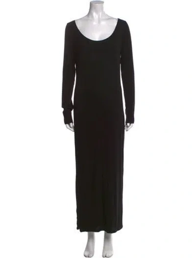 Pre-owned Allsaints Scoop Neck Long Dress In Black