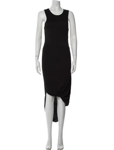 Pre-owned Allsaints Scoop Neck Long Dress In Black