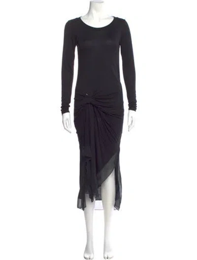 Pre-owned Allsaints Scoop Neck Long Dress In Black