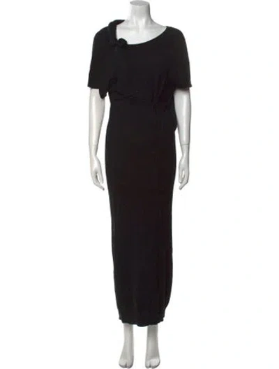 Pre-owned Allsaints Scoop Neck Long Dress In Black