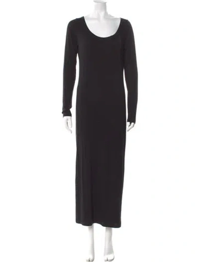 Pre-owned Allsaints Scoop Neck Long Dress In Black
