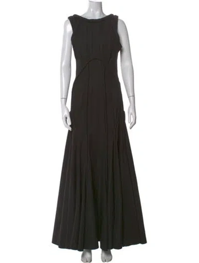 Pre-owned Allsaints Scoop Neck Long Dress In Black